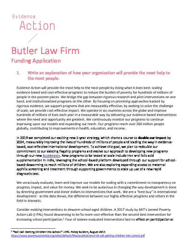 [PDF] 2019-Butler-Law-Firm-Evidence-Action-Funding-Application-1pdf