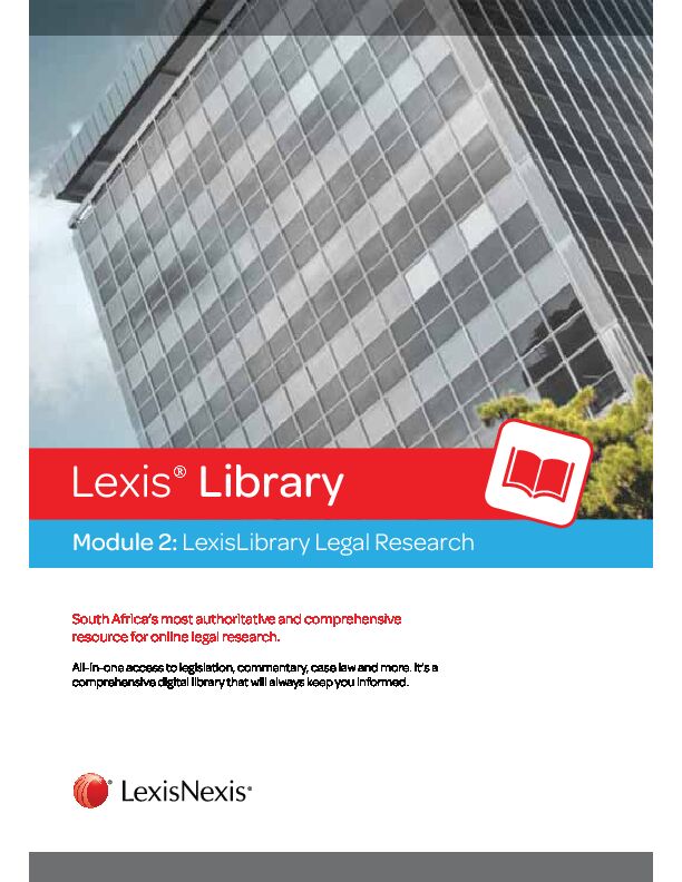 [PDF] Lexis® Library - Module 2: LexisLibrary Legal Research - LexisNexis