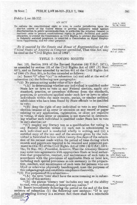 PUBLIC LAW 88-352-JULY 2, 1964 241 Public Law 88-352 - GovInfo