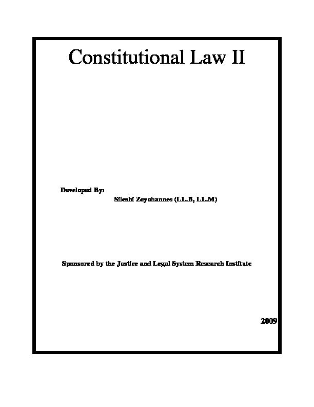 [PDF] Constitutional Law II - Ethiopian Legal Brief