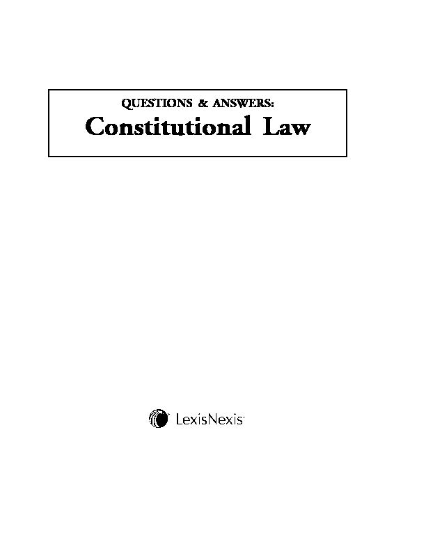 QUESTIONS & ANSWERS: Constitutional Law - Carolina Academic Press