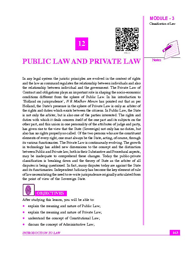 [PDF] 12 PUBLIC LAW AND PRIVATE LAW - NIOS