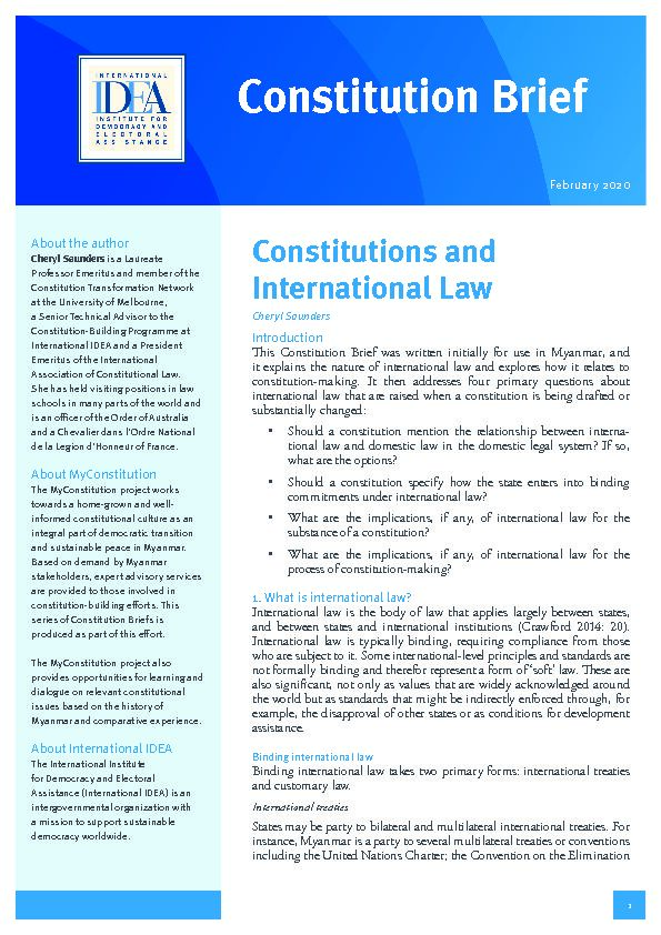 Constitutions and International Law - IDEA