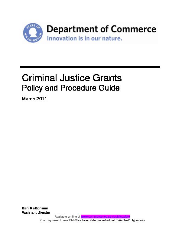 Criminal Justice Grants Washington State Department of Commerce
