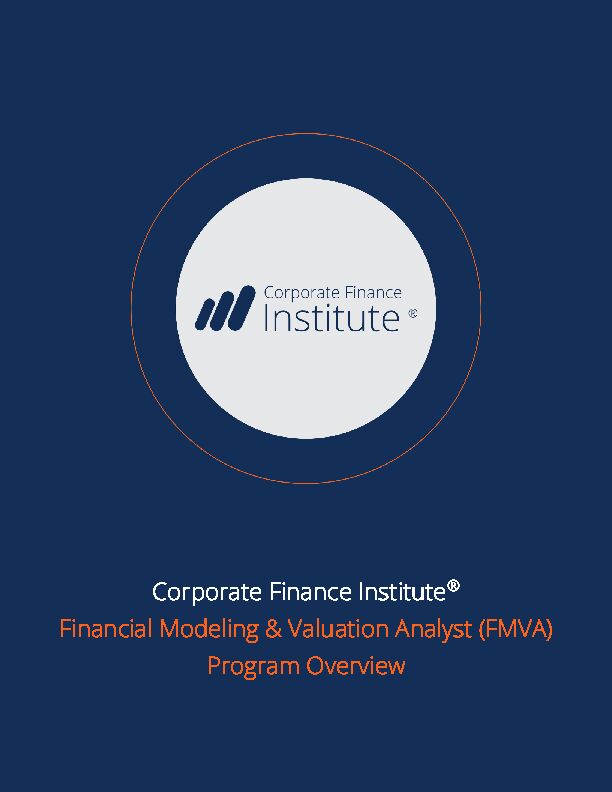 [PDF] Financial Modeling & Valuation Analyst (FMVA) Program Overview