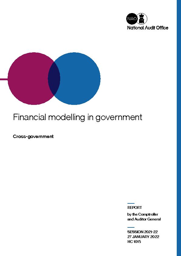 [PDF] Financial modelling in government - National Audit Office