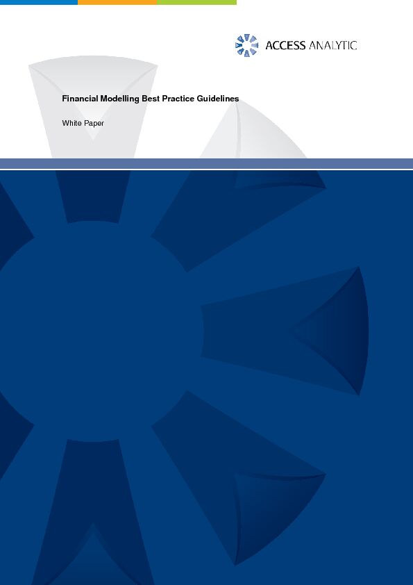 [PDF] Financial Modelling Best Practice Guidelines - Access Analytic