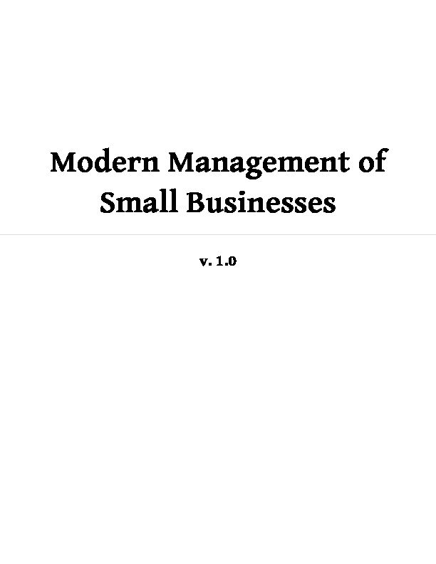 [PDF] Modern Management of Small Businesses - 2012 Book Archive