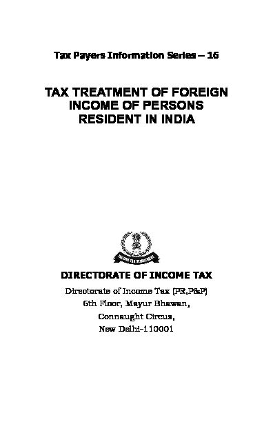 [PDF] TAX TREATMENT OF FOREIGN INCOME OF PERSONS RESIDENT