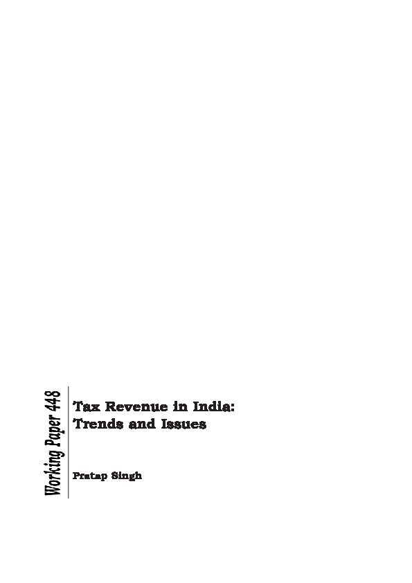 [PDF] Tax Revenue in India: Trends and Issues