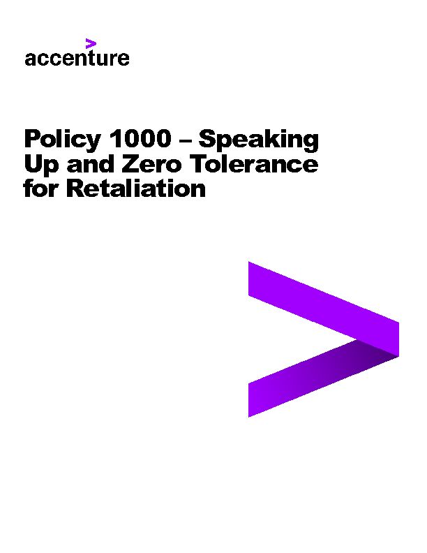 [PDF] Policy 1000 – Speaking Up and Zero Tolerance for Retaliation