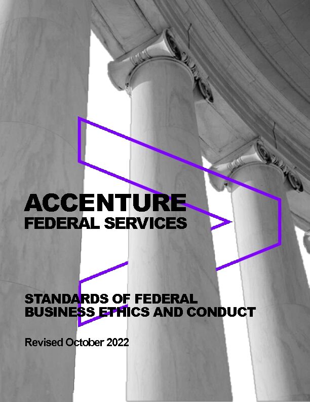 [PDF] Standards of Federal Business Ethics and Conduct - Accenture