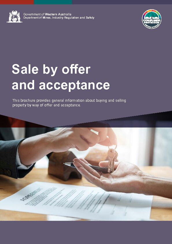 [PDF] Sale by offer and acceptance - Commerce WA