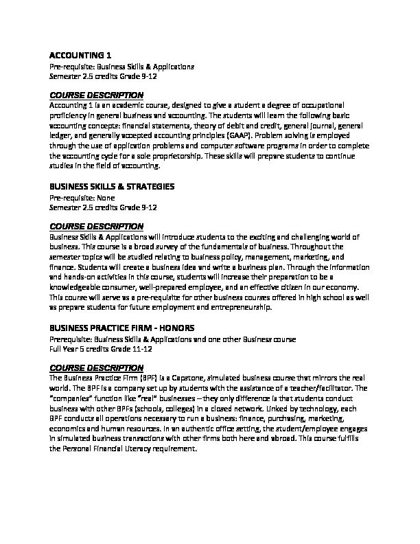 [PDF] Course Descriptions pdf - New Milford School District