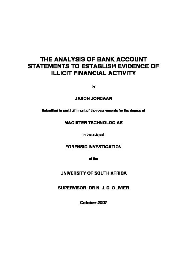 [PDF] THE ANALYSIS OF BANK ACCOUNT STATEMENTS TO