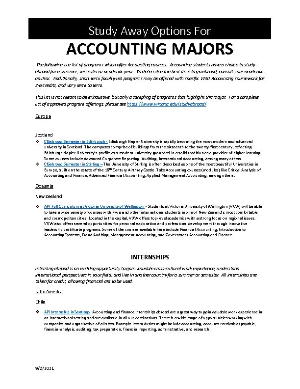 [PDF] ACCOUNTING MAJORS - Winona State University