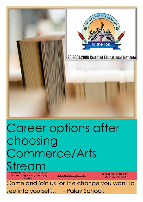 [PDF] Career options after choosing Commerce/Arts Stream - Palav School