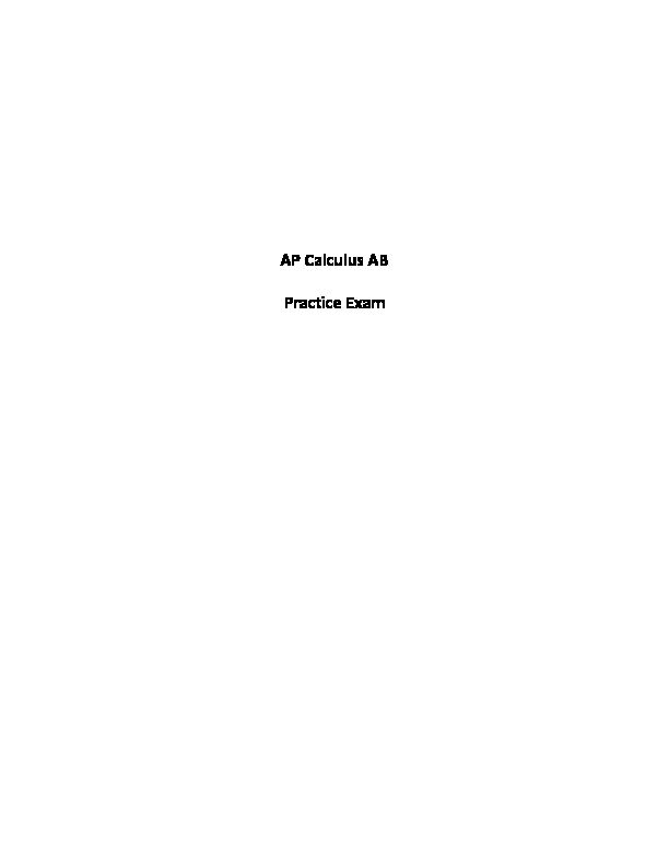[PDF] AP Calculus AB Practice Exam - Derek Owens