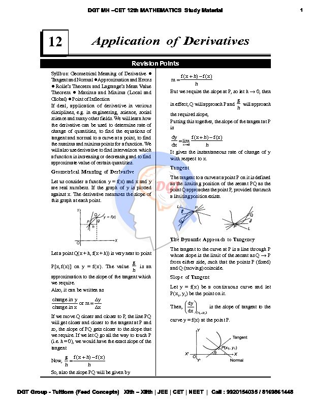 [PDF] Application of Derivatives