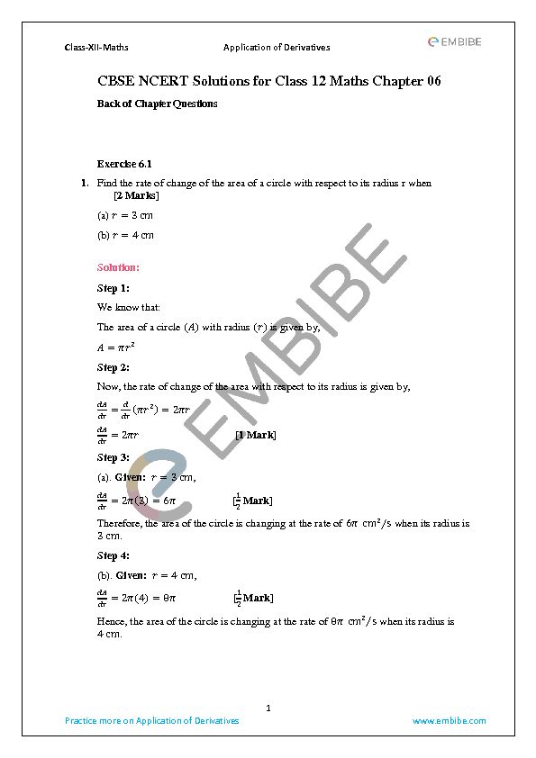 [PDF] CBSE NCERT Solutions for Class 12 Maths Chapter 06