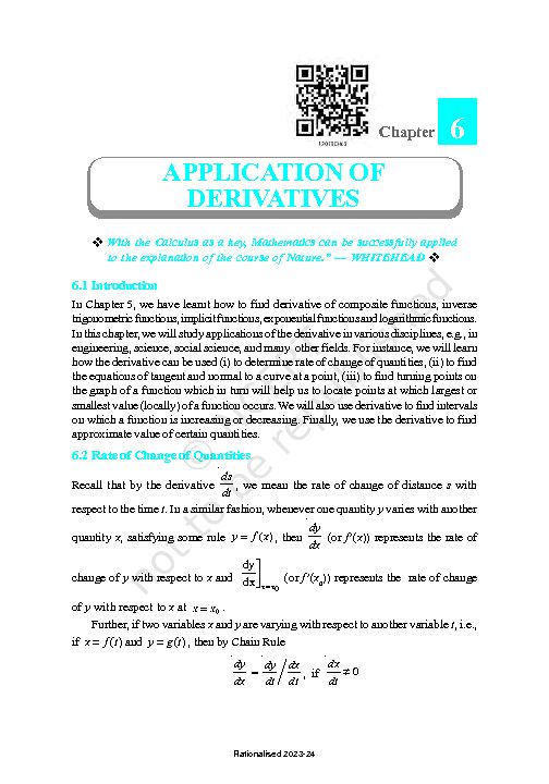 [PDF] Application of Derivativespmd - NCERT