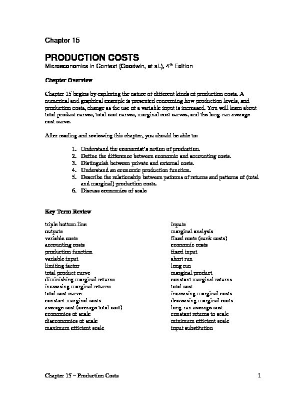 [PDF] Chapter 15 - PRODUCTION COSTS