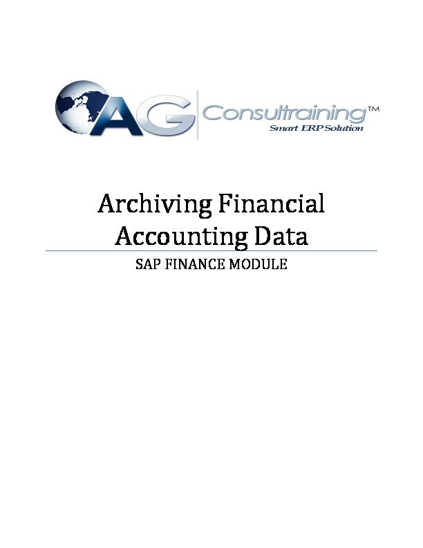 [PDF] Archiving Financial Accounting Data - AG Consultraining