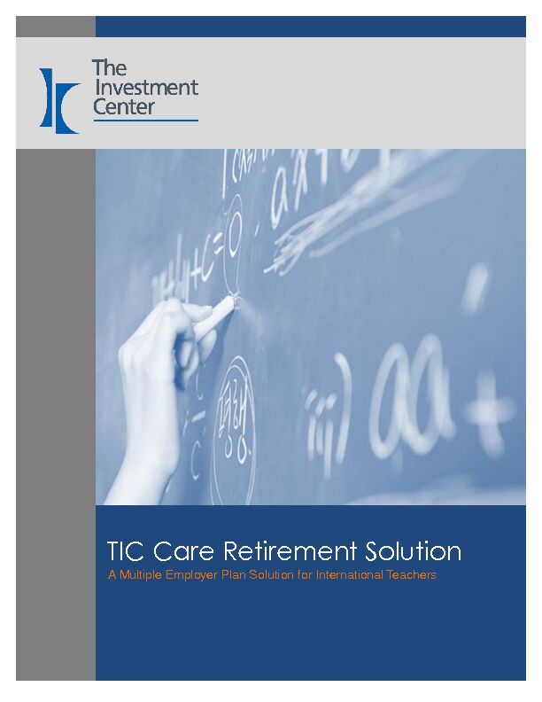 [PDF] TIC Care Retirement Solution - The Investment Center