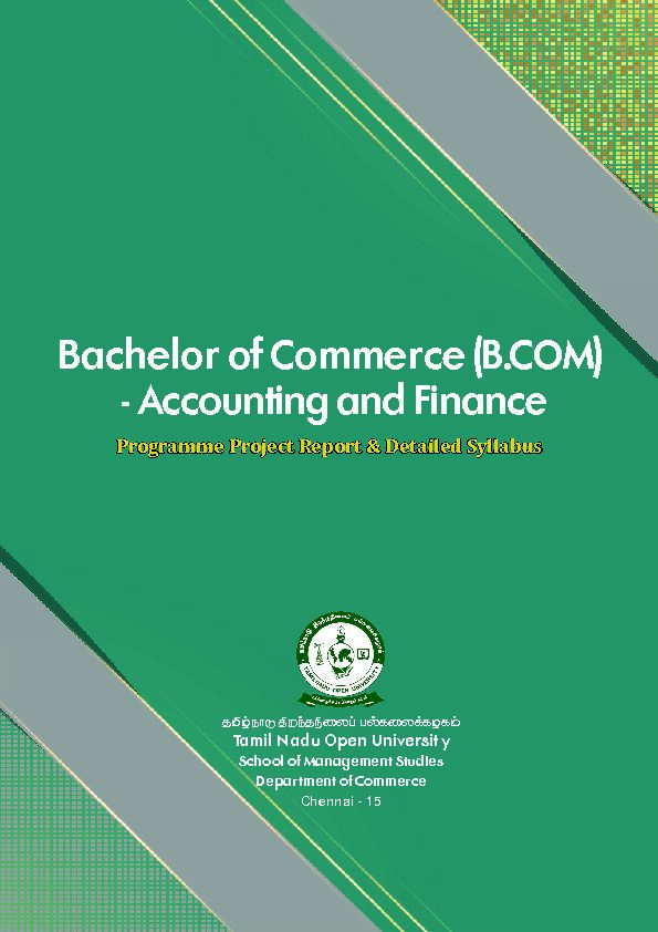 [PDF] Bachelor of Commerce (BCOM) - Accounting and Finance