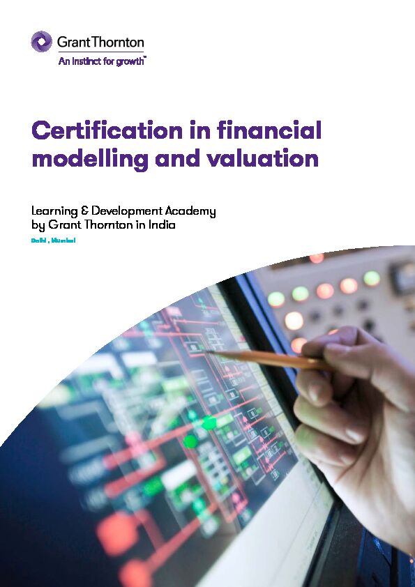 [PDF] Certification in Financial Modelling and Valuation - Grant Thornton