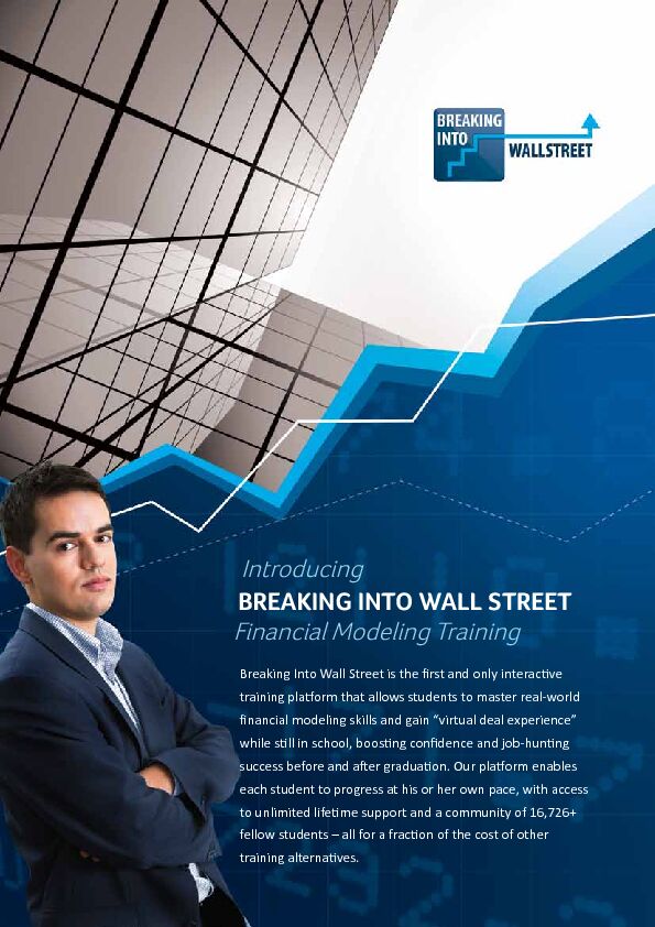 [PDF] Introducing: Financial Modeling Training - Breaking into Wall Street
