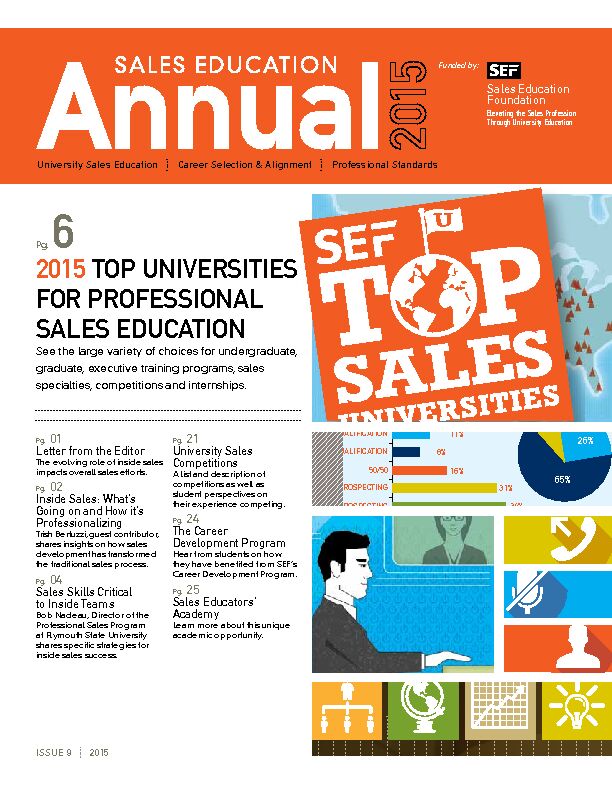 [PDF] 2015 TOP UNIVERSITIES FOR PROFESSIONAL SALES EDUCATION