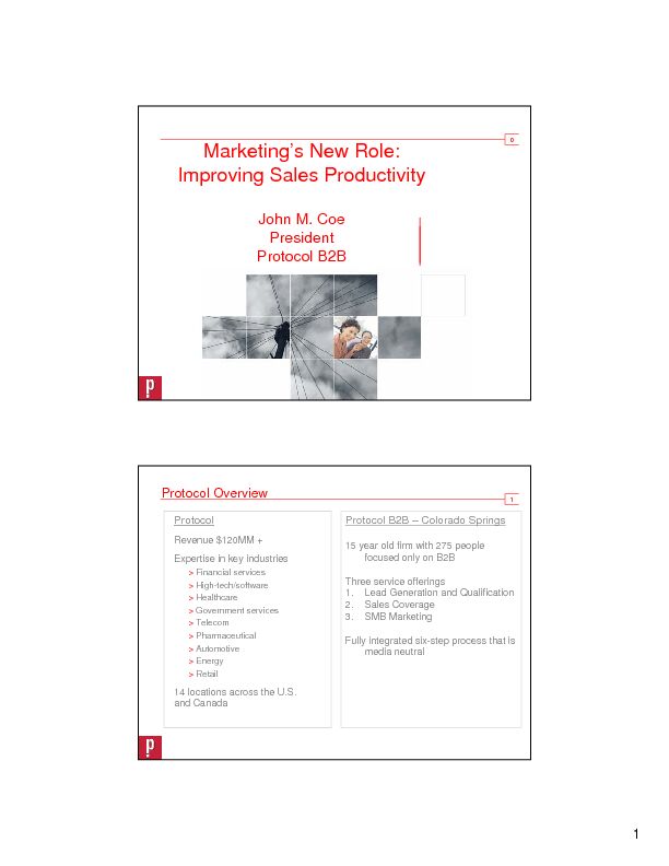 [PDF] Marketings New Role: Improving Sales Productivity Beyond Lead