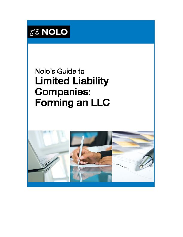 [PDF] Forming an LLC - Limited Liability Companies - Nolo