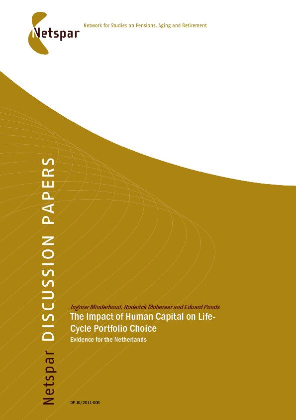 [PDF] The Impact of Human Capital on Life- Cycle Portfolio Choice - Netspar