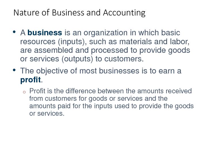 Nature of Business and Accounting