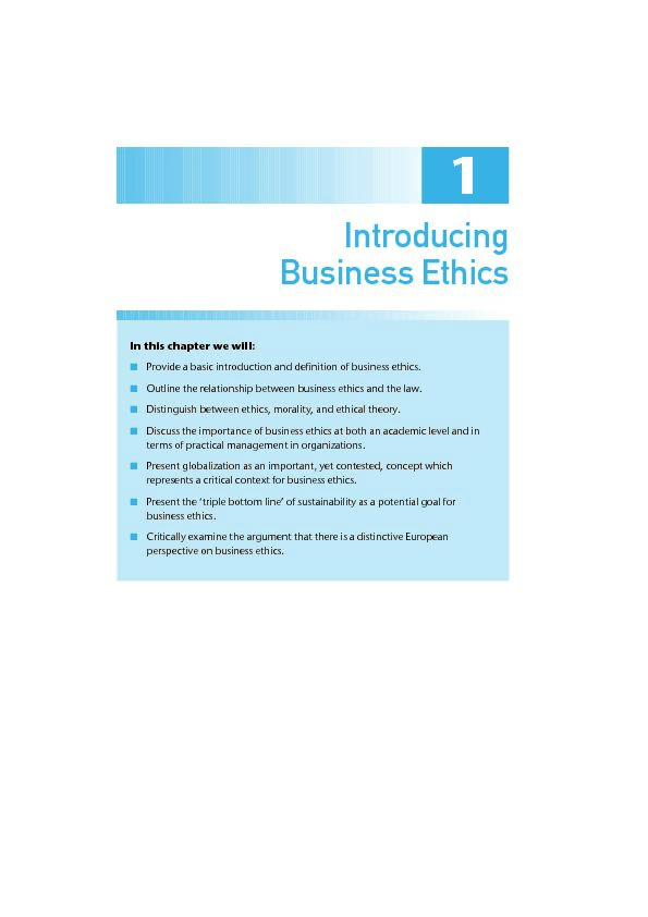 Introducing Business Ethics