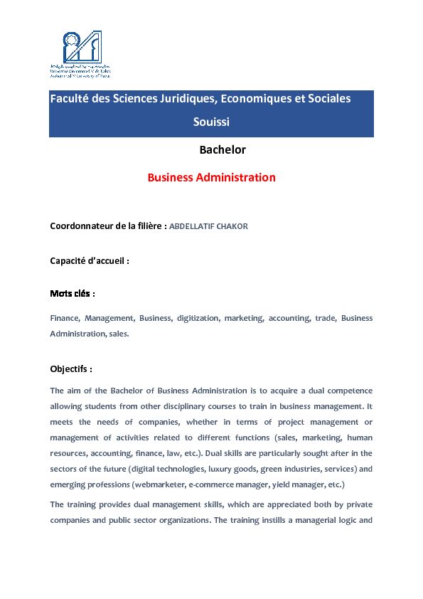 [PDF] Faculté des Sciences Juridiques, Economiques et Sociales Souissi