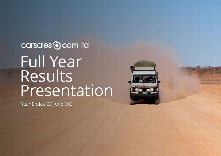 [PDF] Full Year Results Presentation - Carsales Investor