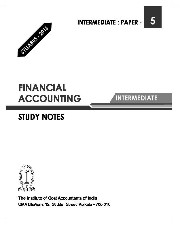 [PDF] FINANCIAL ACCOUNTING - ICMAI