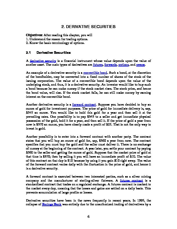 [PDF] Derivative Securities - University of Scranton