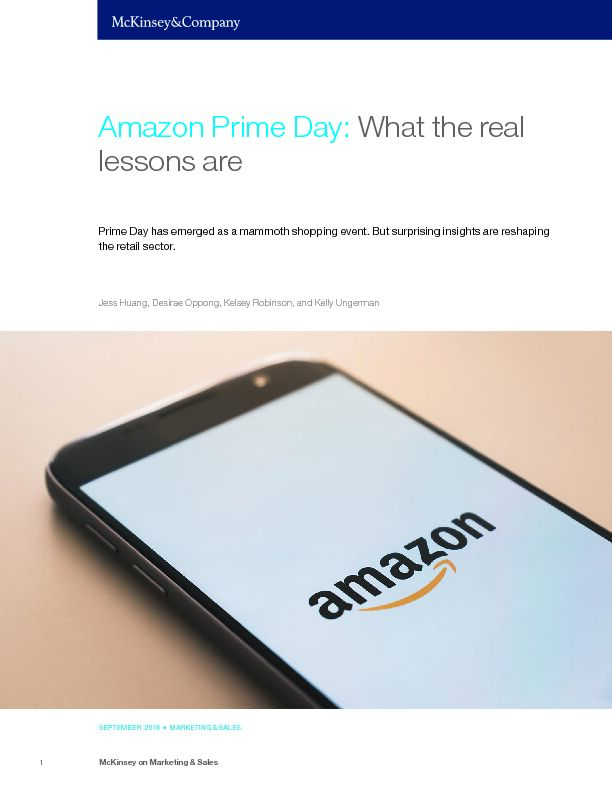 [PDF] Amazon Prime Day: What the real lessons are - McKinsey
