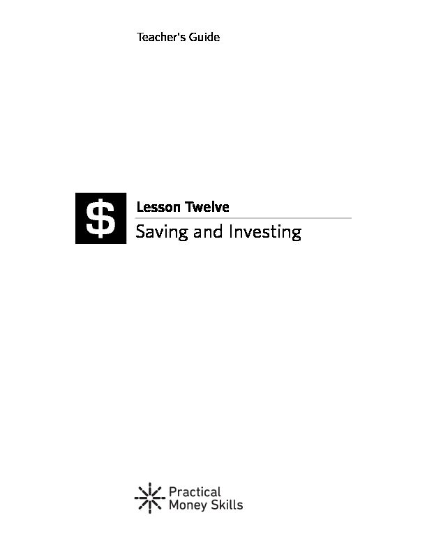 [PDF] Lesson Twelve Saving and Investing - Practical Money Skills