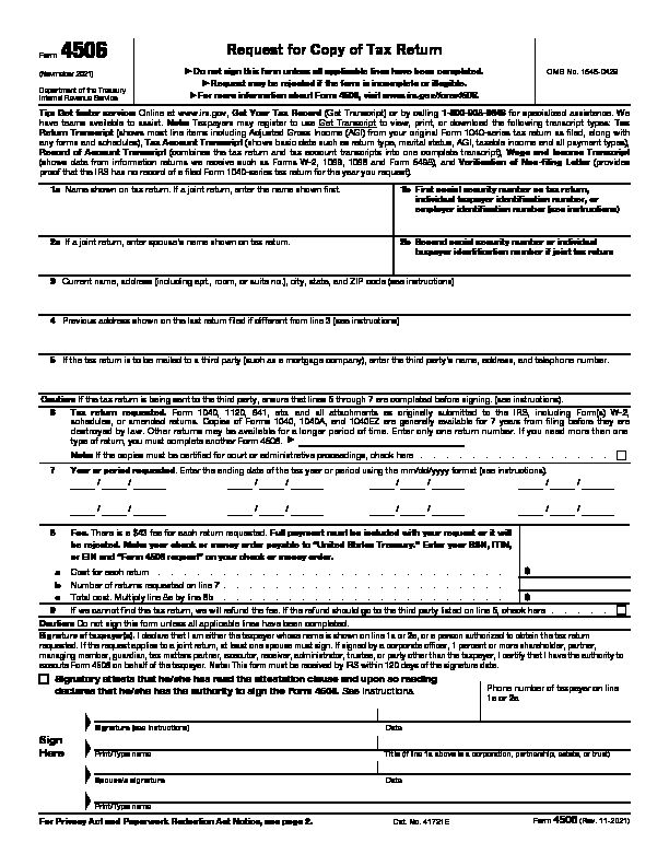 [PDF] Request for Copy of Tax Return - IRS