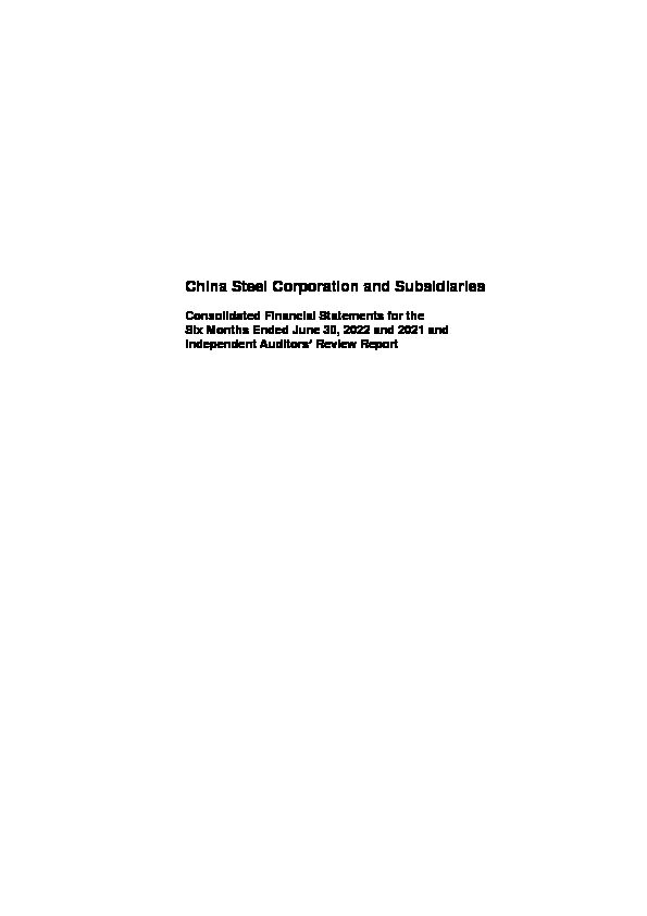 [PDF] China Steel Corporation and Subsidiaries