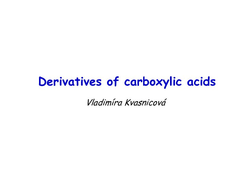 [PDF] Derivatives of carboxylic acids