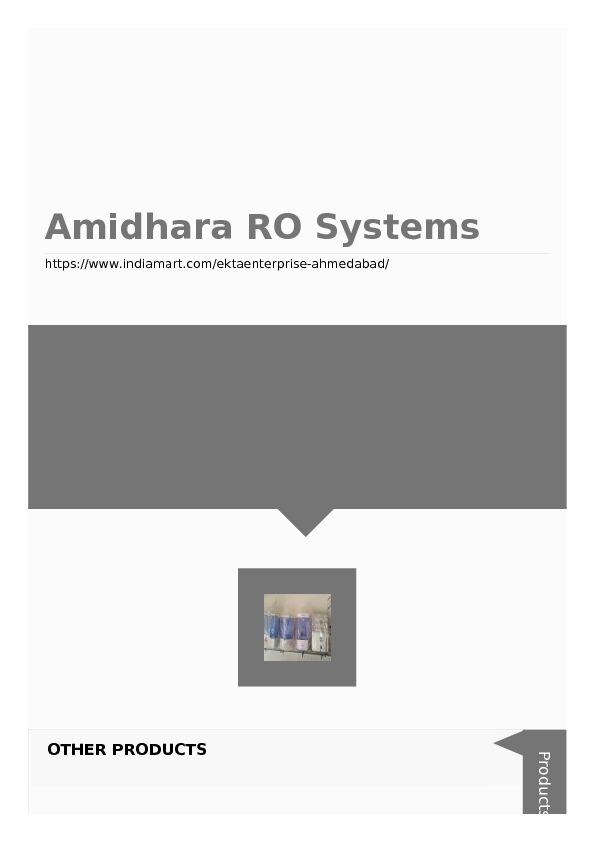 [PDF] Amidhara RO Systems - IndiaMART