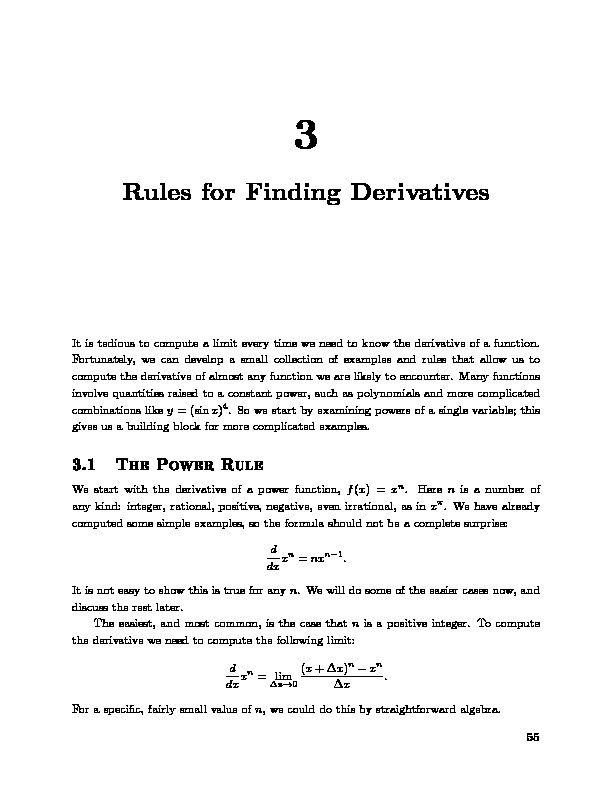 [PDF] Rules for Finding Derivatives