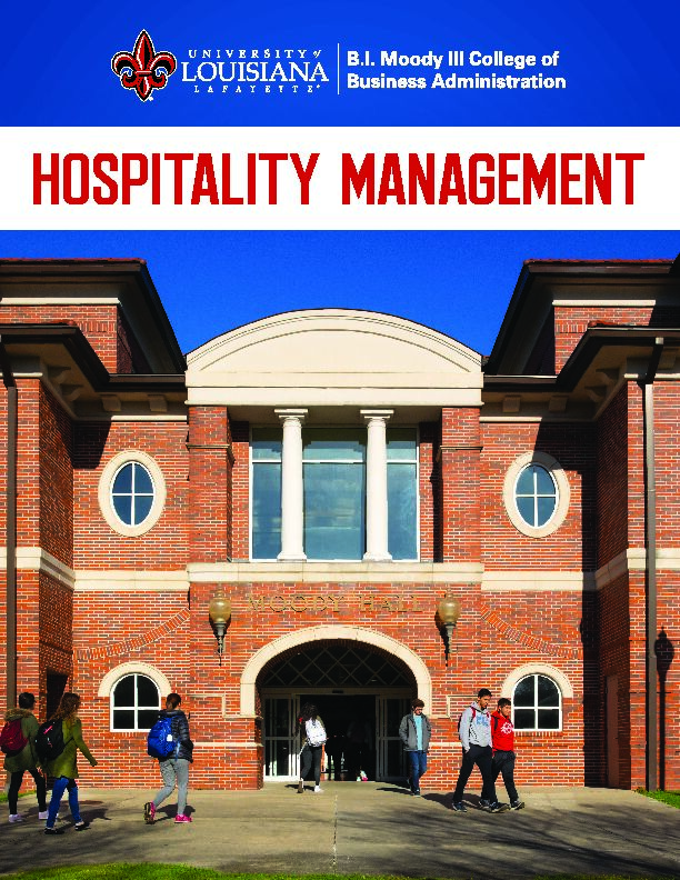 [PDF] HOSPITALITY MANAGEMENT - University of Louisiana at Lafayette