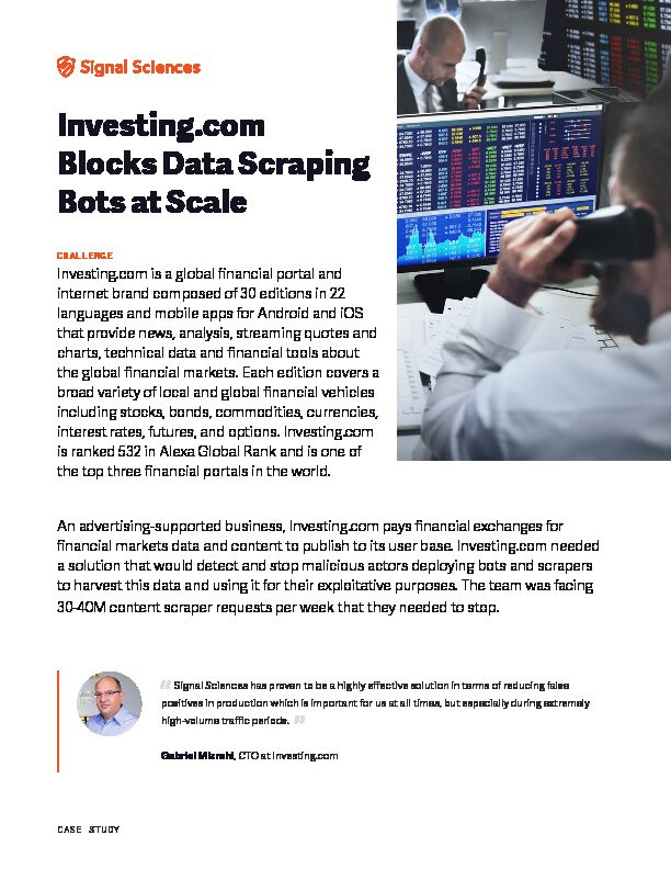 [PDF] Investingcom Blocks Data Scraping Bots at Scale - Signal Sciences